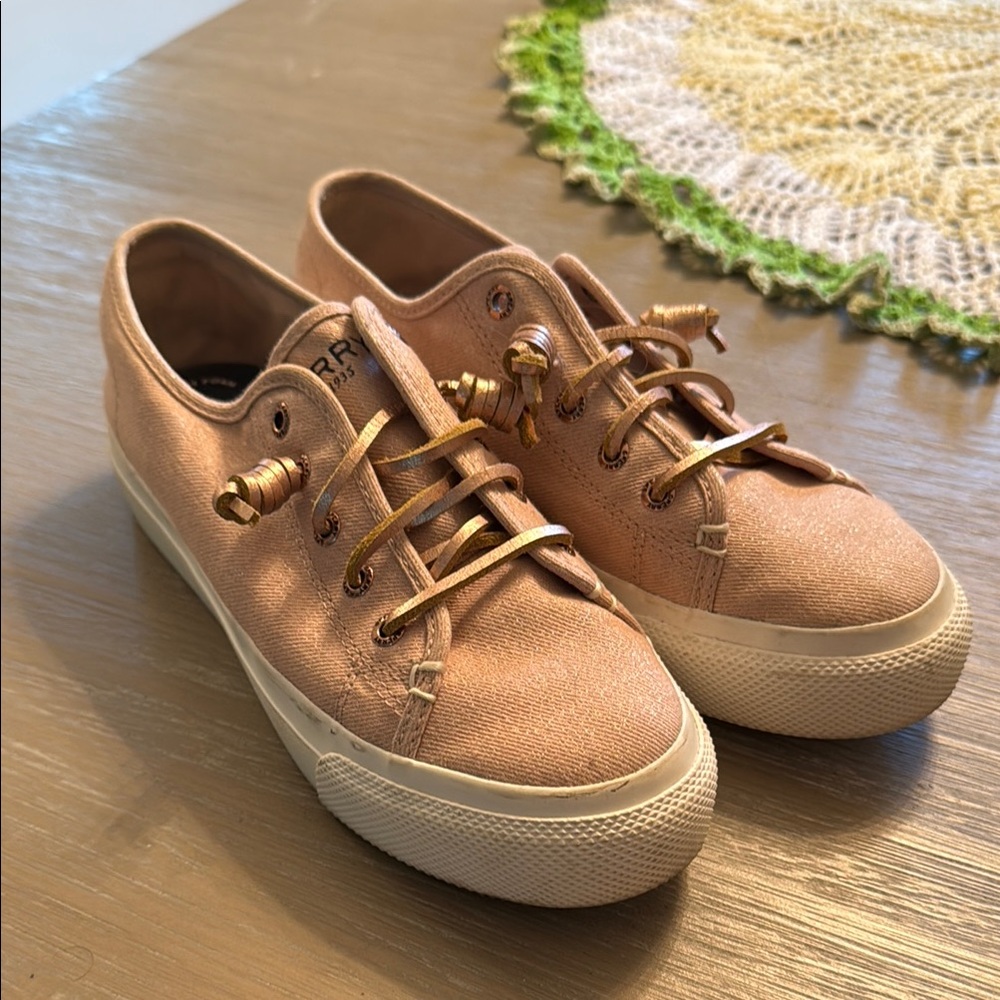 Sperry Pink Slip-On Canvas Sneakers